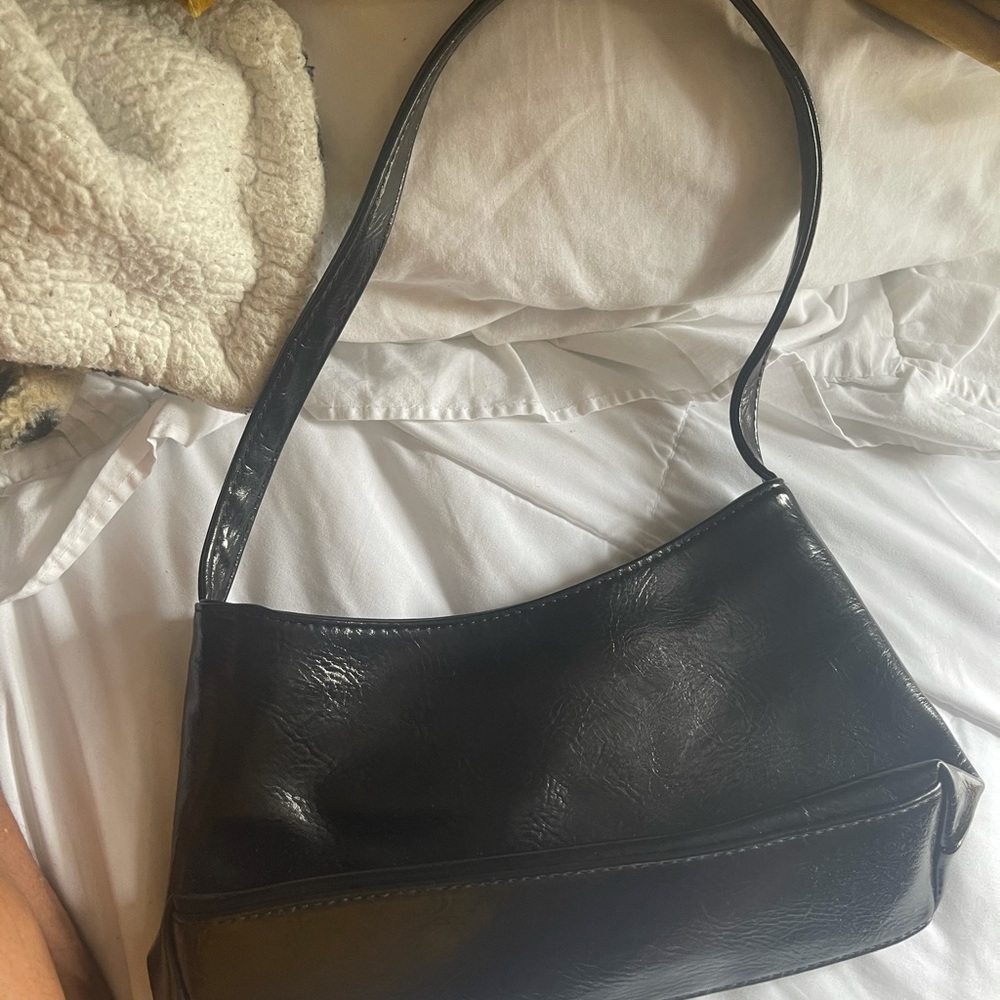 Black vintage leather bag